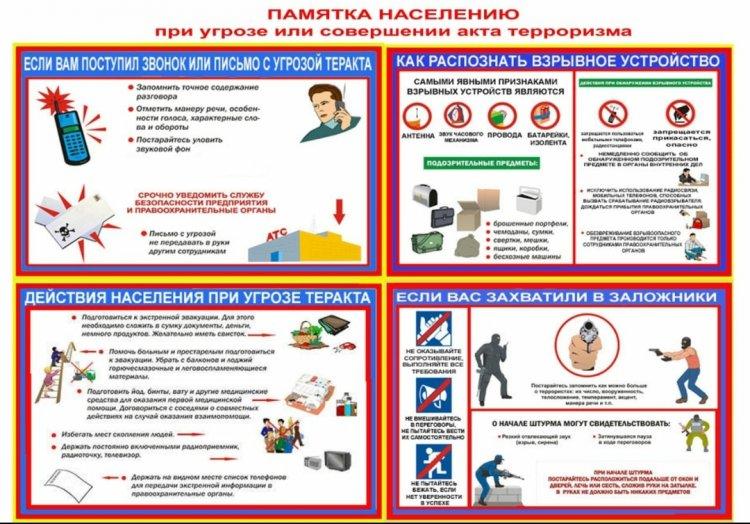 Террорлық акт кезіндегі оқушылар мен мекеме қызметкерлерінің қауіпсіздік іс-әрекеті"