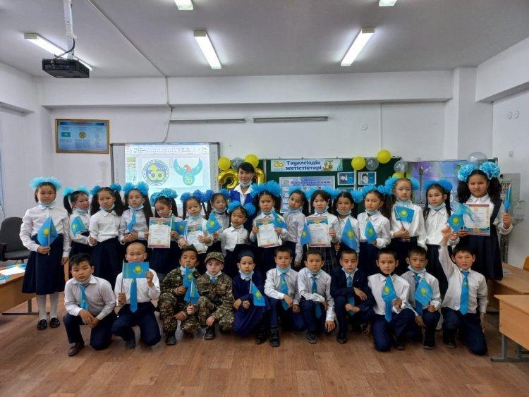 Қазақстан Республикасының Тәуелсіздігінің 30 жылдығына орай 4"Б" сынып оқушыларының "Тәуелсіздік жетістіктері" атты ашық тәрбие сағаты  өтті.