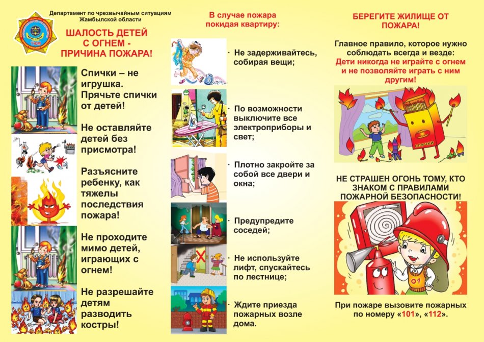 Тұрмыстағы өрт қауіпсіздігі жөніндегі ЖАДЫНАМА! ПАМЯТКА о мерах пожарной  безопасности в быту